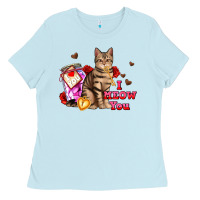 Baby Blue i meow you Ladies Tee - AdoDesignShop