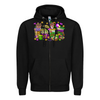 Black Mardi Gras coffee cups Zipper Hoodie - HowdyJamesFarm