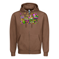 Chestnut Mardi Gras coffee cups Zipper Hoodie - HowdyJamesFarm
