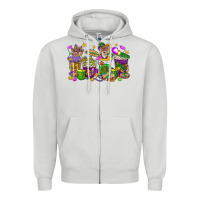 Dove Grey Mardi Gras coffee cups Zipper Hoodie - HowdyJamesFarm