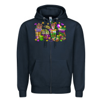 Navy Mardi Gras coffee cups Zipper Hoodie - HowdyJamesFarm