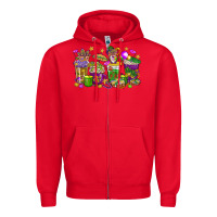Red Mardi Gras coffee cups Zipper Hoodie - HowdyJamesFarm