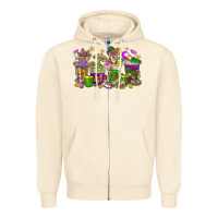 Sandshell Mardi Gras coffee cups Zipper Hoodie - HowdyJamesFarm