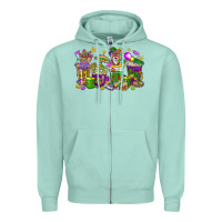 Seafoam Mardi Gras coffee cups Zipper Hoodie - HowdyJamesFarm