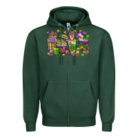 Sports Green Mardi Gras coffee cups Zipper Hoodie - HowdyJamesFarm
