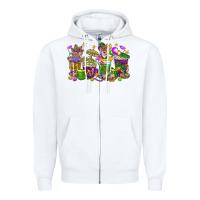 White Mardi Gras coffee cups Zipper Hoodie - HowdyJamesFarm