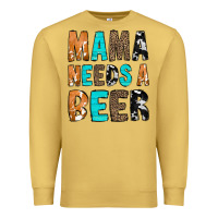 Antique Gold Mama Needs a Beer Premium Sweatshirt - CowCowDesign