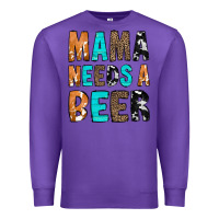 Purple Mama Needs a Beer Premium Sweatshirt - CowCowDesign