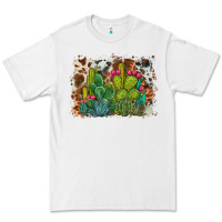White watercolor cactus western background Premium Tee - BarkalooDesign