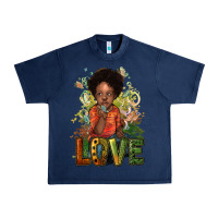 Navy black afro boy love Urban Heavy Tee - NancyCooperArtShop