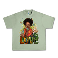 Oil Green black afro boy love Urban Heavy Tee - NancyCooperArtShop
