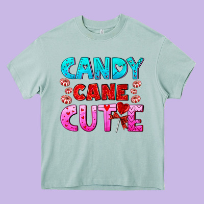 Candy Cane Cutie Heavy Core Tee Designed By Adodesignshop