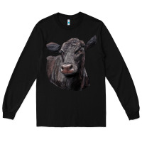 Black Black Angus Cow Illustrations Long Sleeve Tee - LillyAllenDesigns