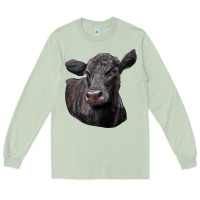 Matcha Black Angus Cow Illustrations Long Sleeve Tee - LillyAllenDesigns