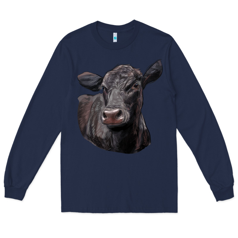 Black Angus Cow Illustrations Long Sleeve Tee by LillyAllenDesigns | Teevron