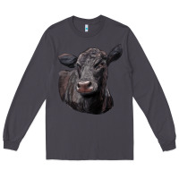 Smoke Black Angus Cow Illustrations Long Sleeve Tee - LillyAllenDesigns