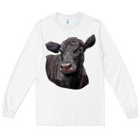 White Black Angus Cow Illustrations Long Sleeve Tee - LillyAllenDesigns
