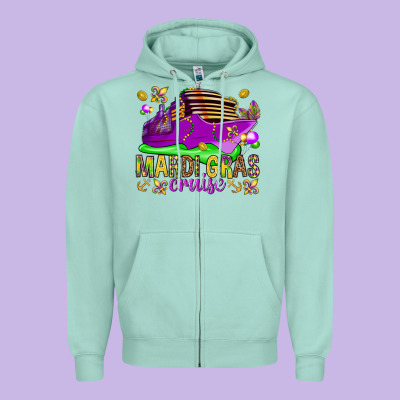Mardi Gras Cruise Zipper Hoodie Designed By Howdyjamesfarm