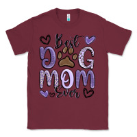 Burgundy best dog mom ever Classic Tee - MaliasSmallBusiness