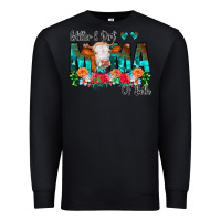 Black Glitter Dirt Mama Of Both Cow Flowers Premium Sweatshirt - CowCowDesign