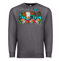 Charcoal Heather Glitter Dirt Mama Of Both Cow Flowers Premium Sweatshirt - CowCowDesign