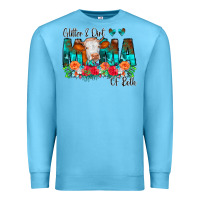 Glitter Dirt Mama Of Both Cow Flowers Premium Sweatshirt | Teevron