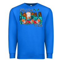 True Royal Glitter Dirt Mama Of Both Cow Flowers Premium Sweatshirt - CowCowDesign