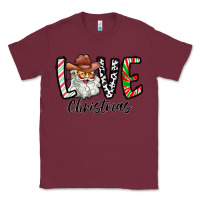 Burgundy Love Christmas Santa Classic Tee - CowhideDigitalArt
