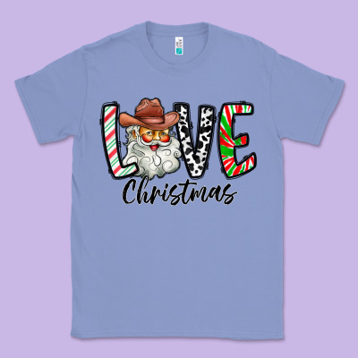 Love Christmas Santa Classic Tee Designed By Cowhidedigitalart