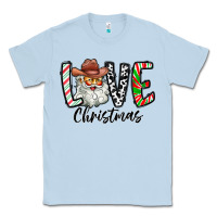 Dusty Blue Love Christmas Santa Classic Tee - CowhideDigitalArt