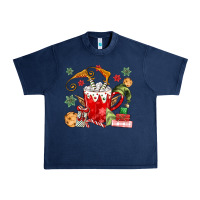 Navy cup of chocolate and cookies Urban Heavy Tee - MaliasSmallBusiness