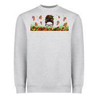 Heather Grey christmas mama messy bun Heavyweight Sweatshirt - Jasminsmagicworld