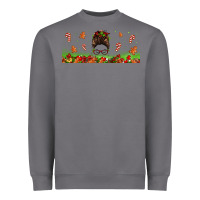 Christmas Mama Messy Bun Heavyweight Sweatshirt | Teevron