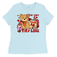 Baby Blue give you self love Ladies Tee - AdoDesignShop