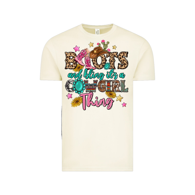 Boots And Bling It's A Cowgirl Thing Vintage Tee by MaliasSmallBusiness | Teevron