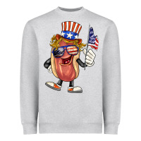 Heather Grey 4th of july hot dog Heavyweight Sweatshirt - BarkalooDesign