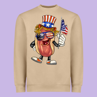 4th Of July Hot Dog Heavyweight Sweatshirt Designed By Barkaloodesign