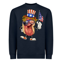 Navy 4th of july hot dog Heavyweight Sweatshirt - BarkalooDesign