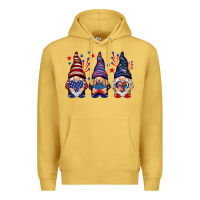 Antique Gold 4th Of July gnomies with stars Premium Hoodie - HowdyJamesFarm