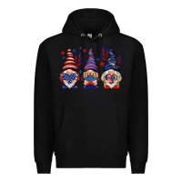 Black 4th Of July gnomies with stars Premium Hoodie - HowdyJamesFarm