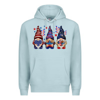 Blue Mist 4th Of July gnomies with stars Premium Hoodie - HowdyJamesFarm