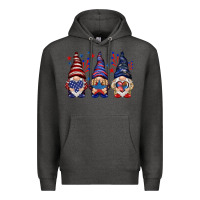 Charcoal Heather 4th Of July gnomies with stars Premium Hoodie - HowdyJamesFarm