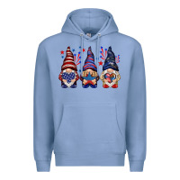 Colony Blue 4th Of July gnomies with stars Premium Hoodie - HowdyJamesFarm