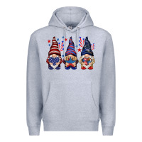 Heather Grey 4th Of July gnomies with stars Premium Hoodie - HowdyJamesFarm