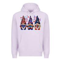 Lilac 4th Of July gnomies with stars Premium Hoodie - HowdyJamesFarm