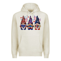 Oatmeal Heather 4th Of July gnomies with stars Premium Hoodie - HowdyJamesFarm