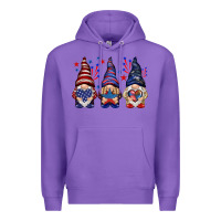 Purple 4th Of July gnomies with stars Premium Hoodie - HowdyJamesFarm