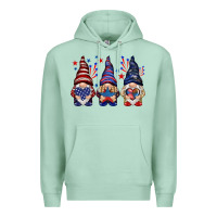 Seafoam 4th Of July gnomies with stars Premium Hoodie - HowdyJamesFarm