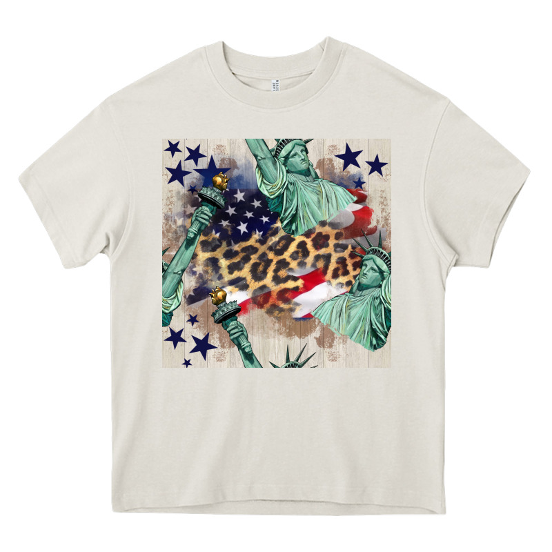 Statue Of Liberty Leopard Heavy Core Tee by BundleAndBundleShop | Teevron