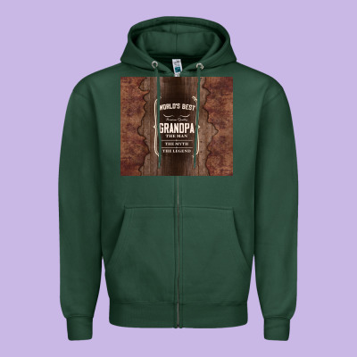 World's Best Grandpa Zipper Hoodie Designed By Tumblerdesignbyshophia